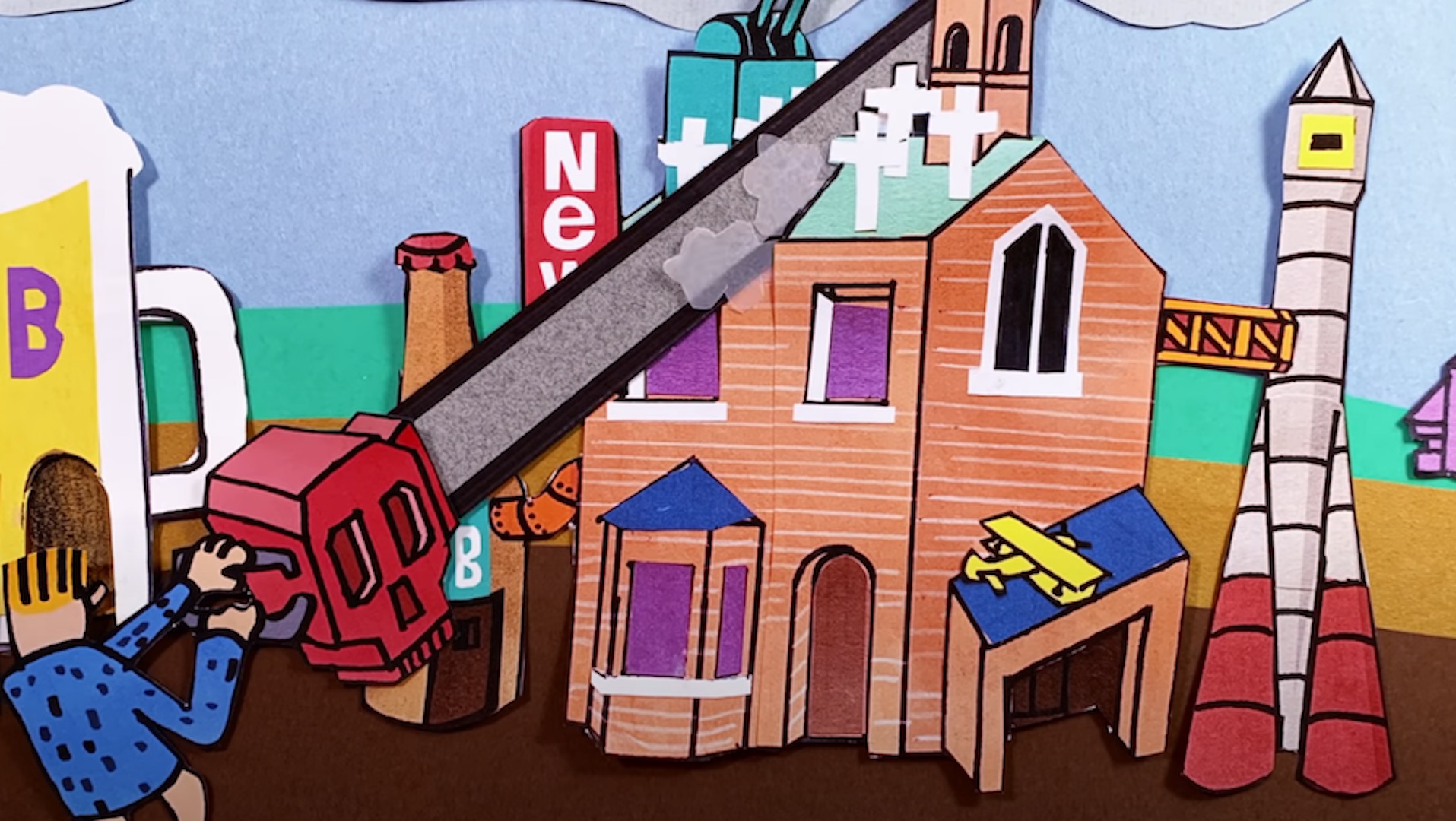 Idles, Model Village, extrait de la vidéo co-signée par Michel Gondry